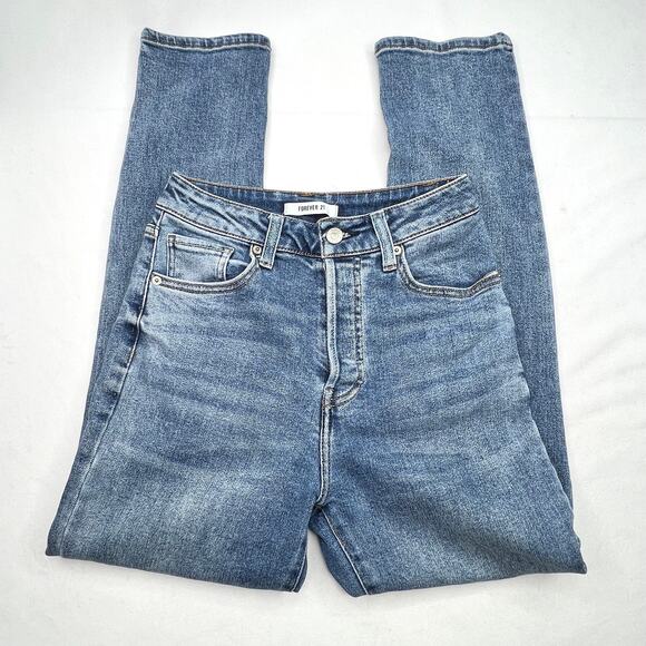 Forever 21 High Waisted Button Fly Skinny Jeans 26 - Picture 3 of 9